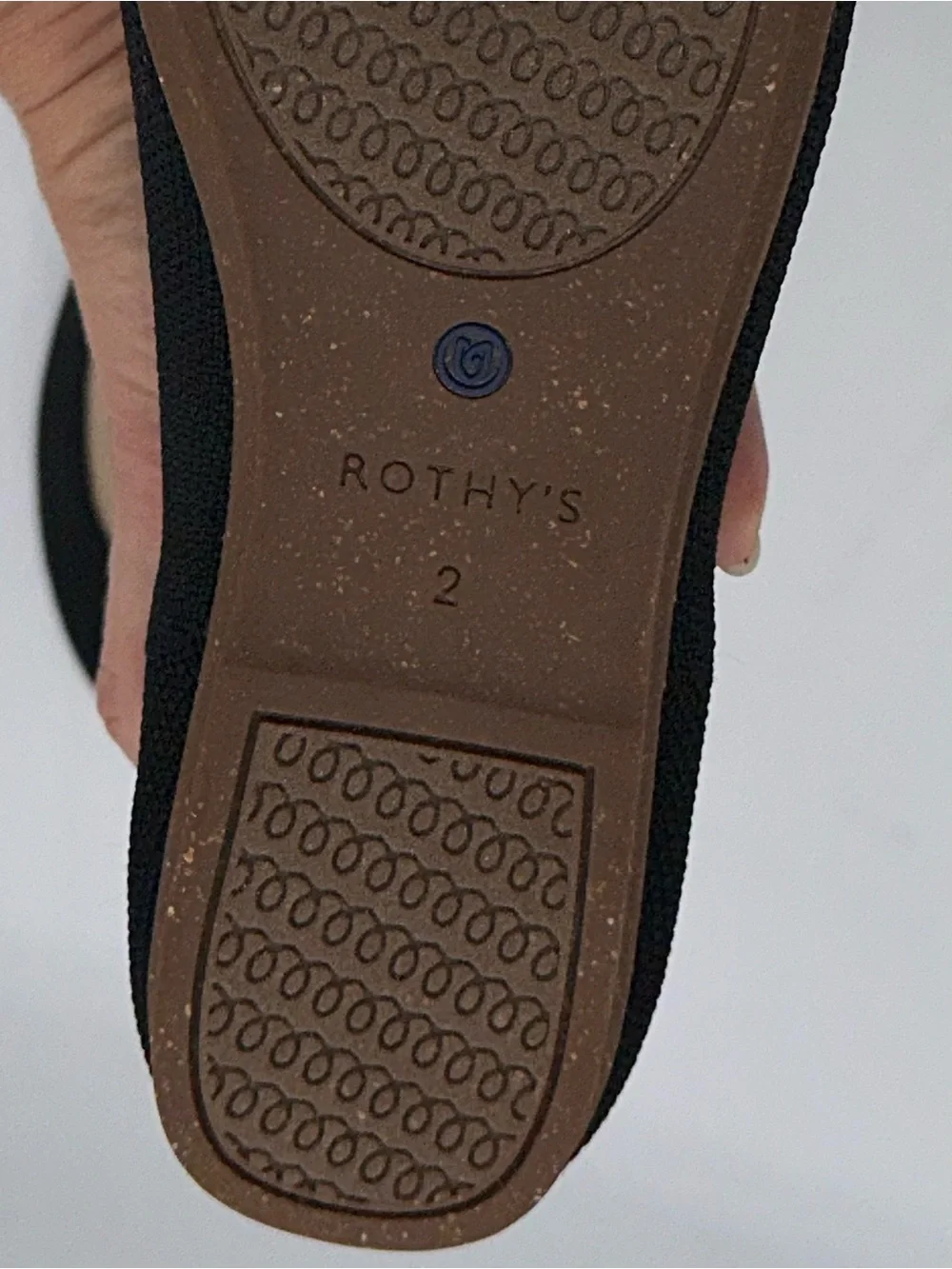 Rothy’s The Kids Mary Jane Slip-On Black  Shoes Ballerina Flats Girls Sz 2  AA27